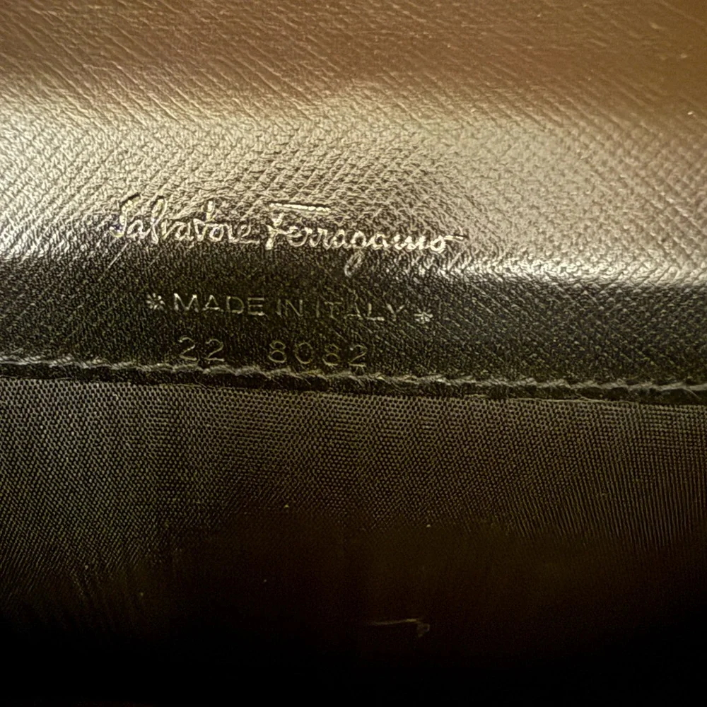 Ferragamo Black Saffiano Leather Continental Wallet – Moderate Wear